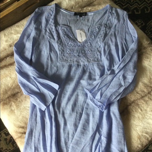 🆕 Spense Peasant Boho Top 💙🌼🌿 - Picture 1 of 7